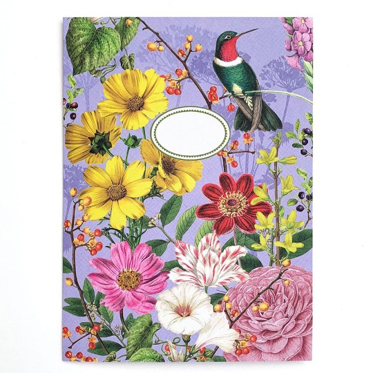 Floral Stationery Letter Writing Set in Portfolio ~ 10 sheets + 10 envelopes ~ Hummingbird Florals