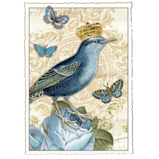 Bird and Butterfly Collage Postcard ~ Germany