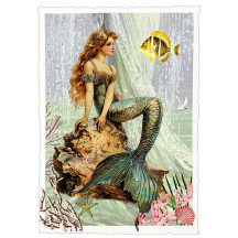 Beautiful Mermaid on a Rock Postcard ~ Germany