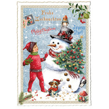 Snowman Collage Christmas Postcard ~ Germany