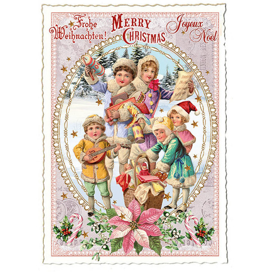 Christmas Carolers Postcard ~ Germany