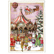 Christmas Carousel Collage Postcard ~ Germany