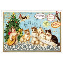 Christmas Cats Singing Christmas Postcard ~ Germany