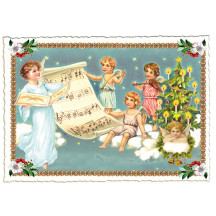 Musical Angels Christmas Postcard ~ Germany