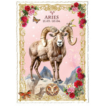 Aries Zodiac Collage Postcard ~ Germany