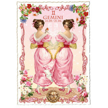 Gemini Zodiac Collage Postcard ~ Germany