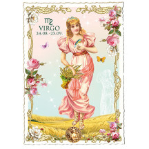 Virgo Zodiac Collage Postcard ~ Germany