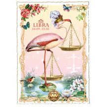 Libra Zodiac Collage Postcard ~ Germany