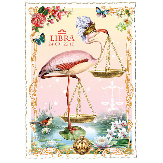 Libra Zodiac Collage Postcard ~ Germany