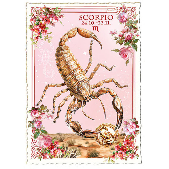 Scorpio Zodiac Collage Postcard ~ Germany