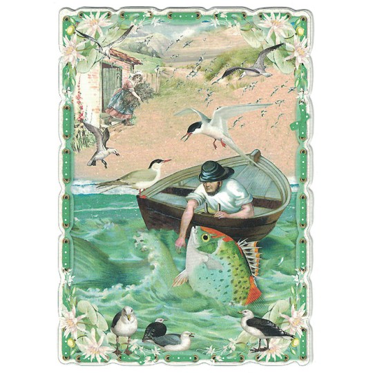 The Fisherman and His Wife Fairytale Postcard ~ Germany