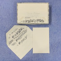 Italian Stationery Flat Card Set ~ 10 Cards + 10 envelopes ~ Rossi Music Script