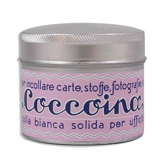 Coccoina Paste Tin w/ Brush ~ Made in Italy ~ Pastel Pink Label