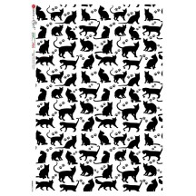 Black Cats Rice Paper Decoupage Sheet ~ Italy