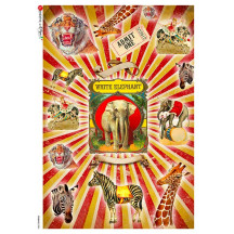 Circus Animals Rice Paper Decoupage Sheet ~ Italy