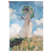 Monet Woman with a Parasol Rice Paper Decoupage Sheet ~ Italy