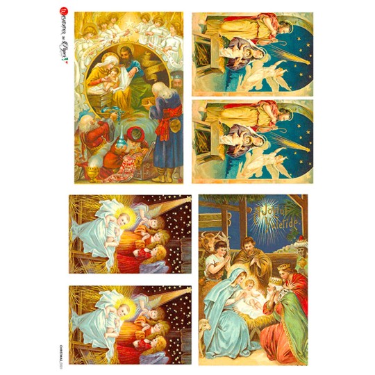 Beautiful Nativity Scenes Rice Paper Decoupage Sheet ~ Italy