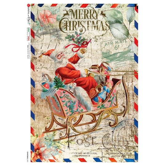 Christmas Post Rice Paper Decoupage Sheet ~ Italy