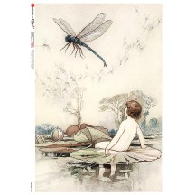 Fairy with Dragonfly Rice Paper Decoupage Sheet ~ Italy