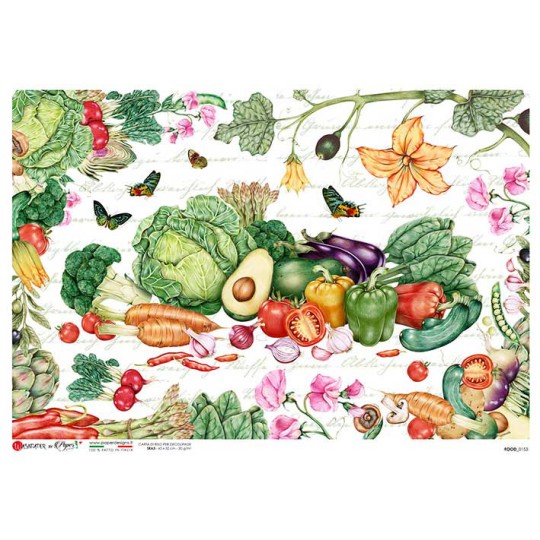 Vegetables Rice Paper Decoupage Sheet ~ Italy