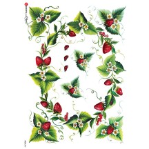 Strawberries Rice Paper Decoupage Sheet ~ Italy