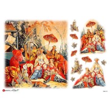Chinoiserie Scenes Rice Paper Decoupage Sheet ~ Italy