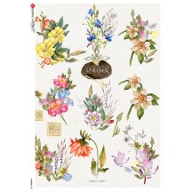 Spring Flowers Rice Paper Decoupage Sheet ~ Italy