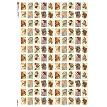 Petite Flower Stamps Rice Paper Decoupage Sheet ~ Italy