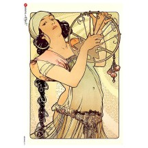 Art Nouveau Mucha Gypsy Woman Rice Paper Decoupage Sheet ~ Italy