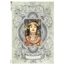 Art Nouveau Mucha Woman Rice Paper Decoupage Sheet ~ Italy
