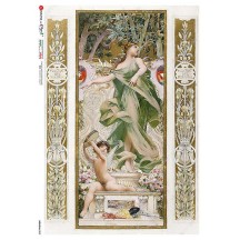 Art Nouveau Maiden Rice Paper Decoupage Sheet ~ Italy