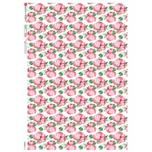 Pink Floral Rice Paper Decoupage Sheet ~ Italy