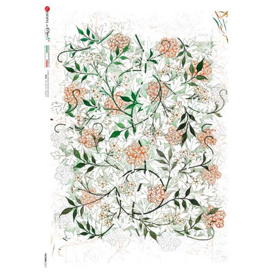 Floral Rice Paper Decoupage Sheet ~ Italy