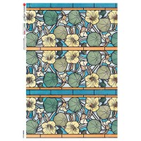 Art Nouveau Nasturtium and Leaf Design Rice Paper Decoupage Sheet ~ Italy