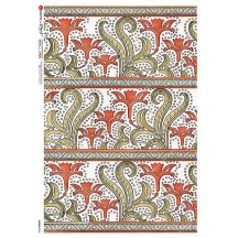 Art Nouveau Flower and Leaf Design Rice Paper Decoupage Sheet ~ Italy