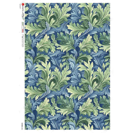 Art Nouveau Leaf Design Rice Paper Decoupage Sheet ~ Italy
