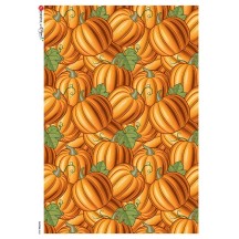 Stylized Pumpkin Print Rice Paper Decoupage Sheet ~ Italy