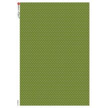 Olive Green Polka Dots Rice Paper Decoupage Sheet ~ Italy