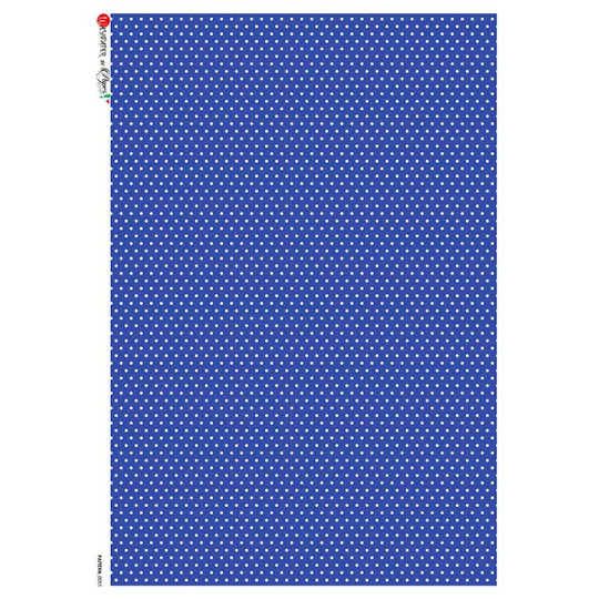 Blue Polka Dots Rice Paper Decoupage Sheet ~ Italy