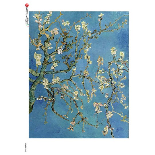 Van Gogh Almond Blossoms in Bloom Rice Paper Decoupage Sheet ~ Italy