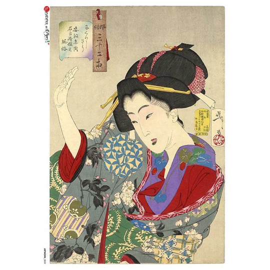 Japanese Woman Rice Paper Decoupage Sheet ~ Italy