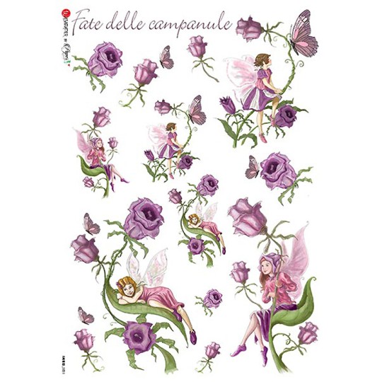 Bellflower Fairy Italian Flower Fairies Rice Paper Decoupage Sheet ~ Italy