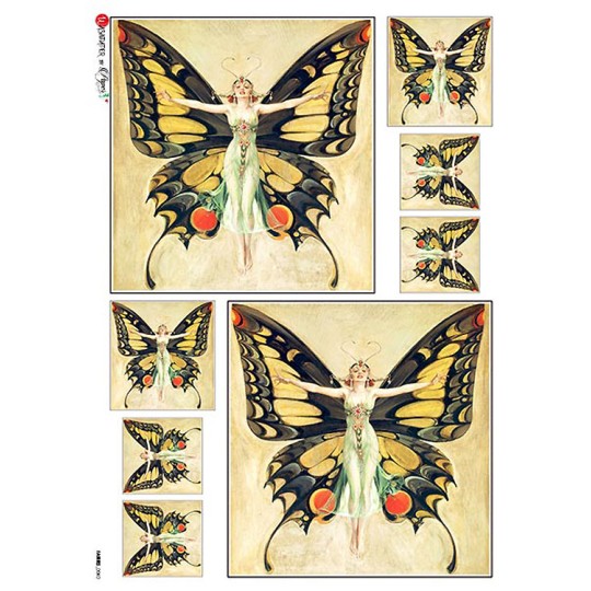 Butterfly Maiden Rice Paper Decoupage Sheet ~ Italy