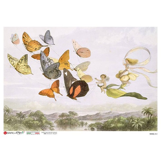 Butterflies and Fairies Rice Paper Decoupage Sheet ~ Italy