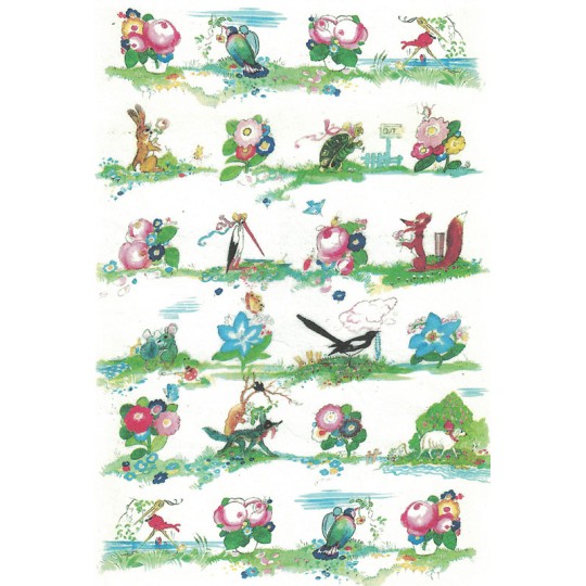 Whimsical Fairytale and Floral Rice Paper Decoupage Sheet ~ Italy
