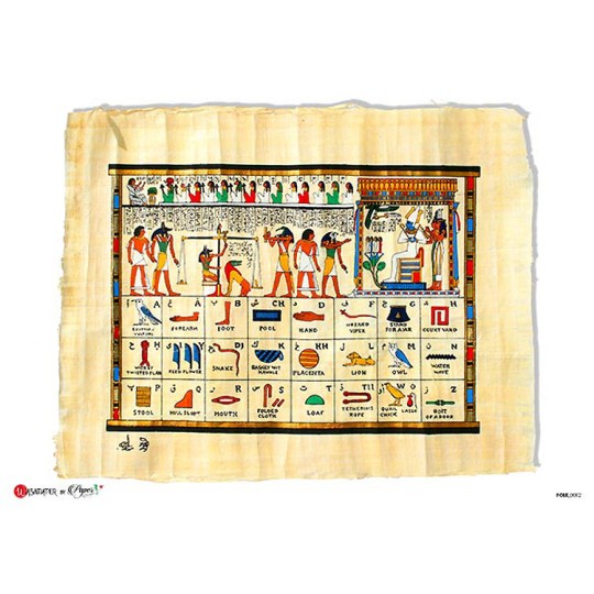 Hieroglyphic Alphabet Rice Paper Decoupage Sheet ~ Italy