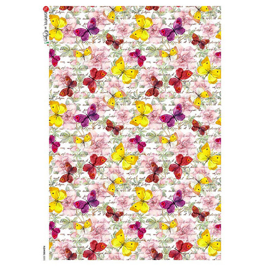 Mixed Butterflies Print Rice Paper Decoupage Sheet ~ Italy
