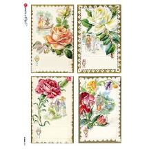 Vintage Calling Cards Rice Paper Decoupage Sheet ~ Italy