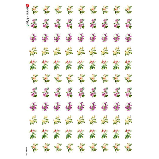 Petite Flower Sprays Rice Paper Decoupage Sheet ~ Italy