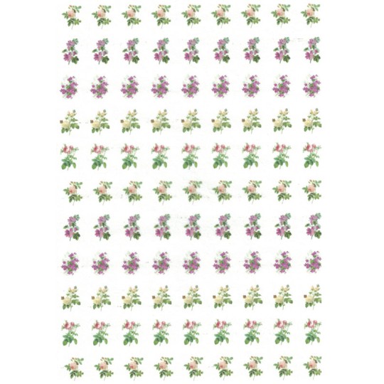 Petite Flower Sprays Rice Paper Decoupage Sheet ~ Italy